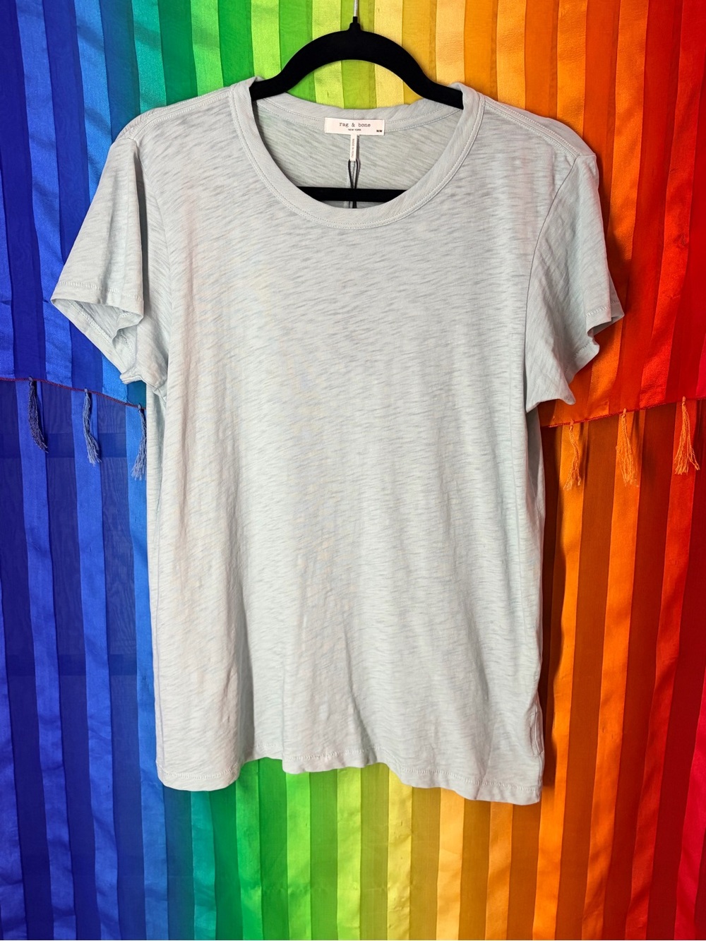 rag & bone light blue slub crewneck tee